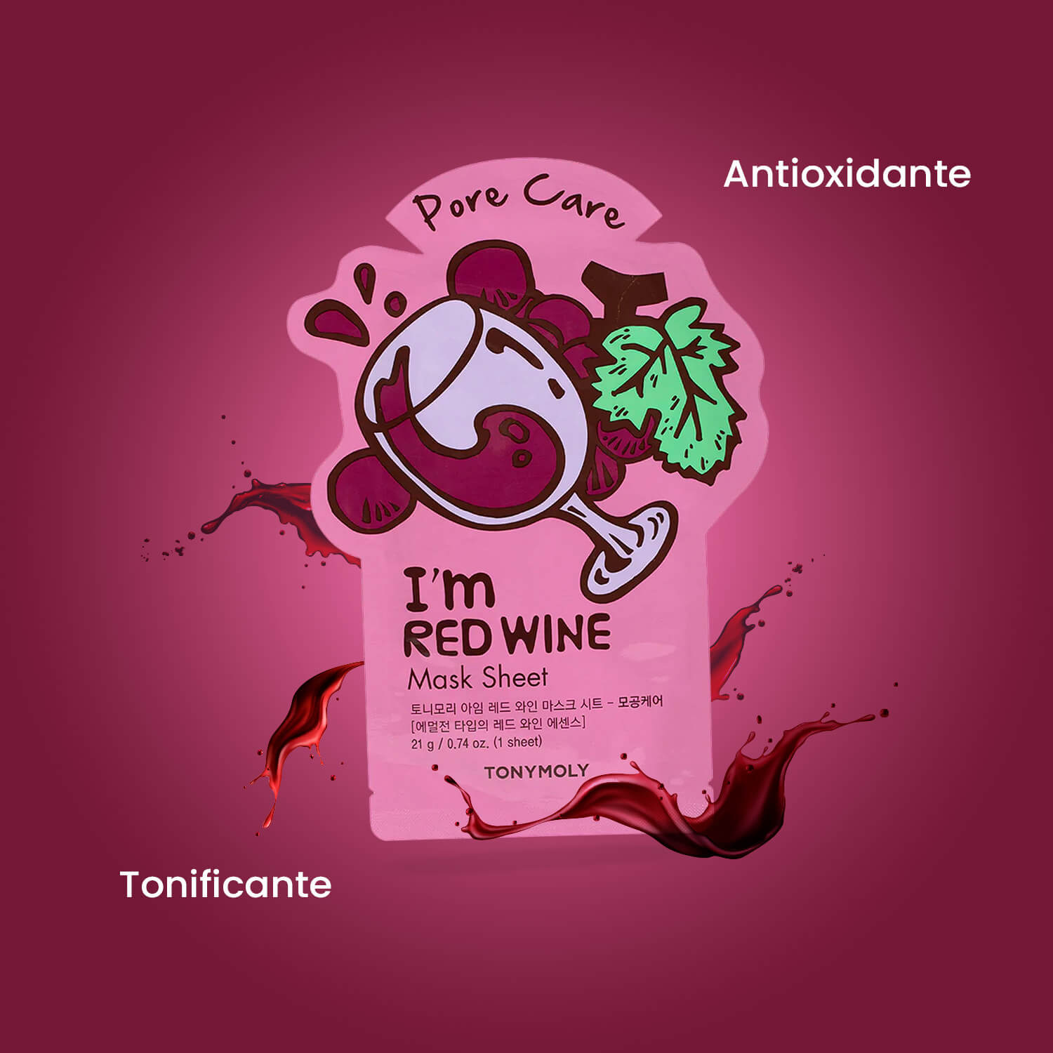 IM REAL RED WINE MASK SET 4 EA (SET DE MASCARILLAS)